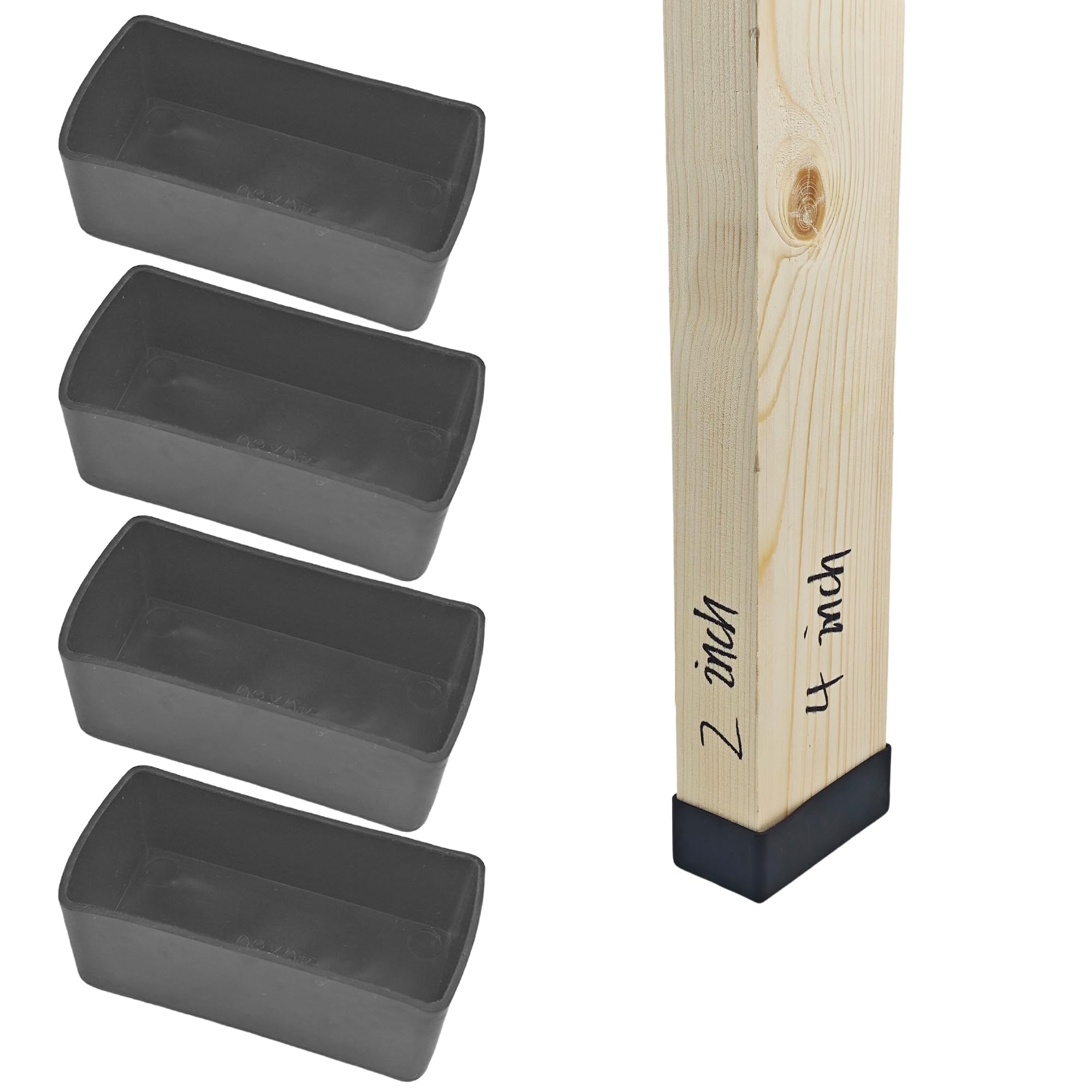 Amazon.co.jp: 2x4 木製ポストエンドキャップ - 4個 2インチ x 4インチ